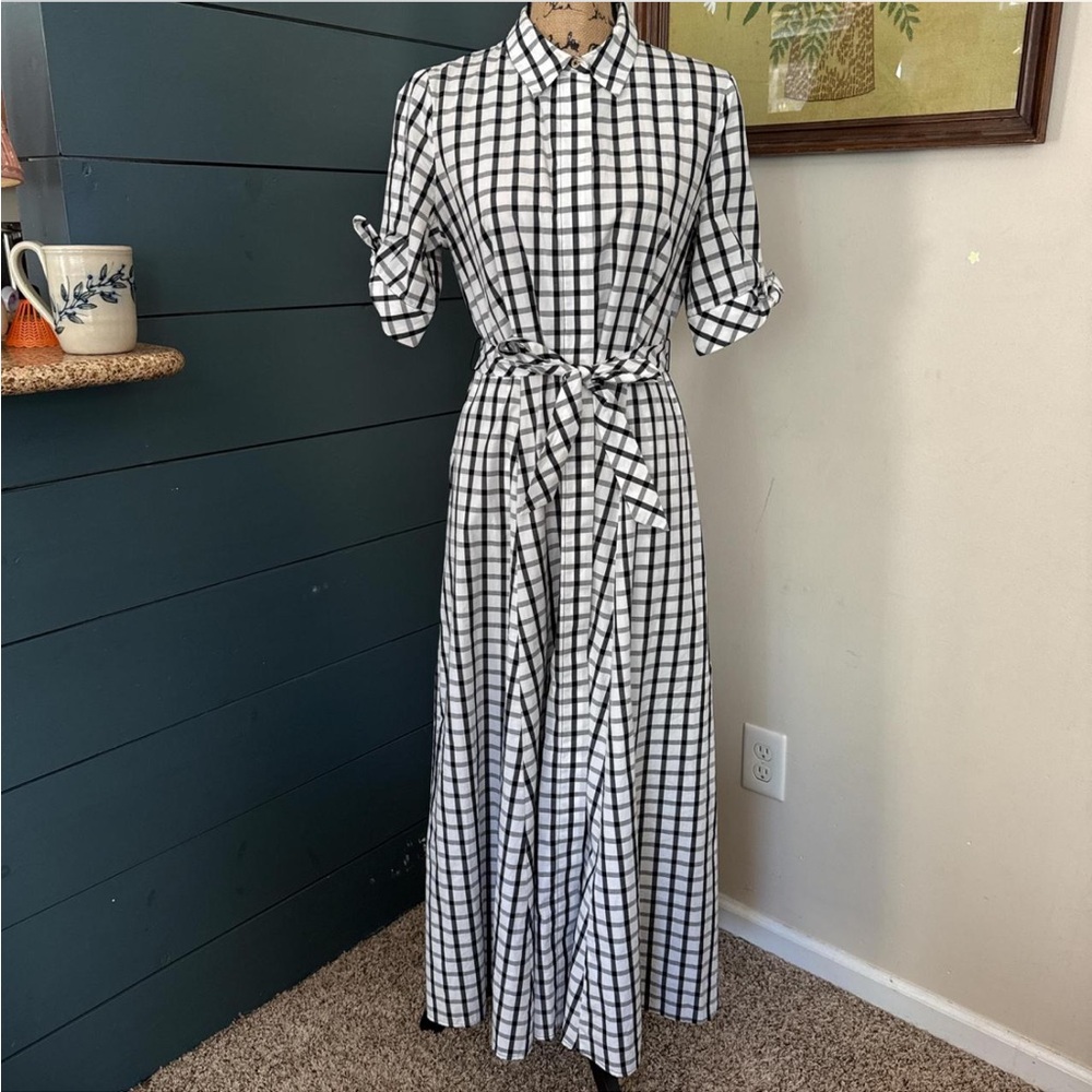 Classic Black and White Checkered Dress